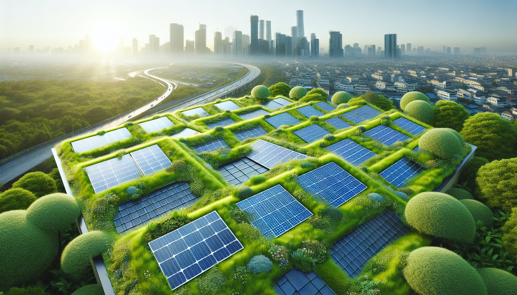 Les Toitures Végétales avec Panneaux Solaires : Une Symbiose Écologique et Efficace pour 2024